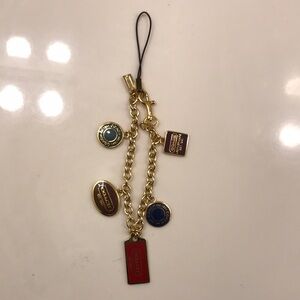 Coach Gold and Blue Charm Keychain
